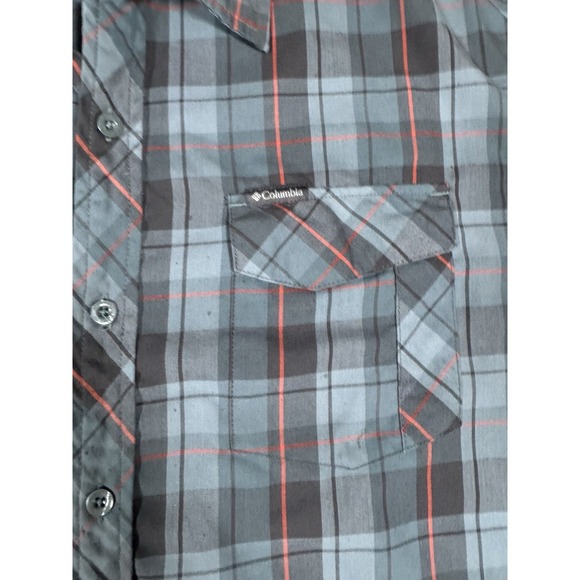 Columbia Men's Size XL Shirt Omni Wick Advanced Evaporation Plaid Blue Vent Flaw - Picture 7 of 13